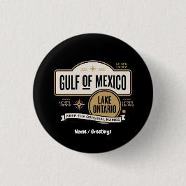 Houd de oorspronkelijke namen Golf van Mexico en M Ronde Button 3,2 Cm