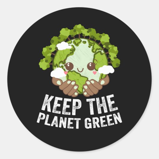 Houd de Planet Groene Ecologie Bomen Ecosysteem Ho Ronde Sticker (Voorkant)