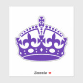 Houd de rustige kroon Paars Sticker (Vel)