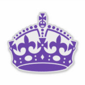 Houd de rustige kroon Paars Sticker (Voorkant)