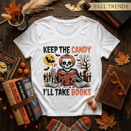 Houd De Snoepjes Ik Neem Boeken Halloween Grote Maat T-shirt