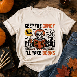 Houd De Snoepjes Ik Neem Boeken Halloween Tri-Blend Shirt