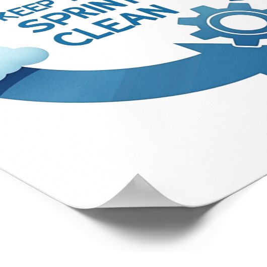 Houd de sprint schoon poster (Hoek)