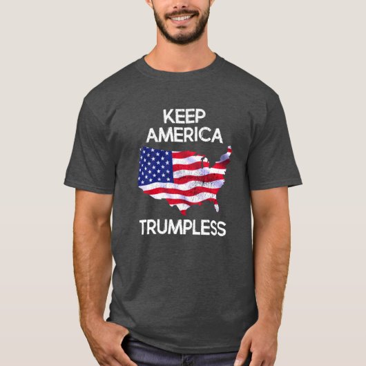 Houd de Trumpless anti-troep van Amerika T-shirt (Voorkant)