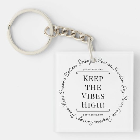 Houd de vibes hoog! Sleutelhanger (voorkant)
