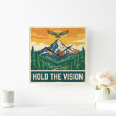 Houd De Visie Vast Vierkante Klok (Huis)