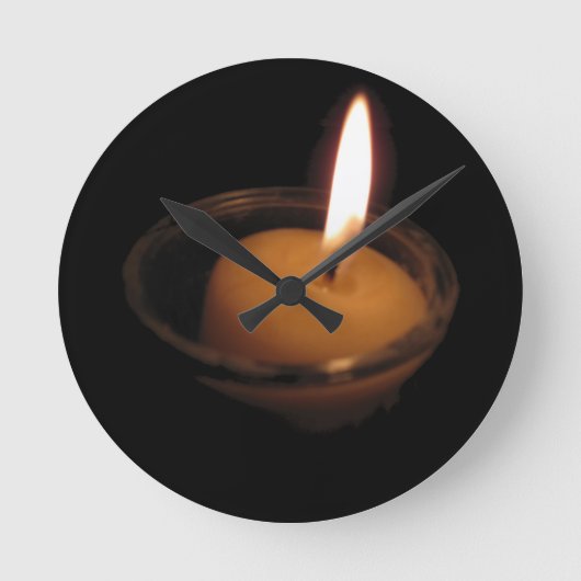 Houd de vlambranderkaars ronde klok (Voorkant)