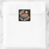 Houd De Vonk Levend Vierkante Sticker (Tas)