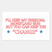 Houd de Wisselgeld Rechthoekige Sticker (Voorkant)