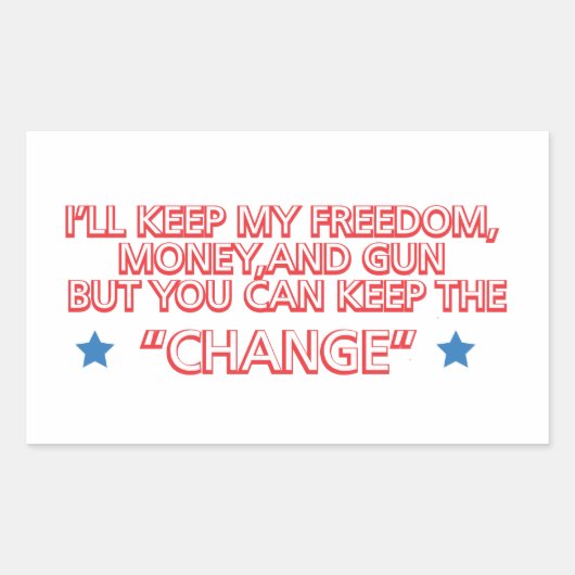 Houd de Wisselgeld Rechthoekige Sticker (Voorkant)