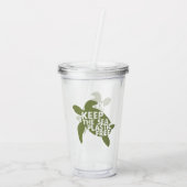 Houd de Zee plastic vrije schildpad Acryl Drinkbeker (Achterkant)