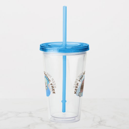 Houd de Zee plastic vrije schildpad Acryl Drinkbeker (Rechts)