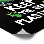 Houd de Zee plastic vrije schildpad op aarde Poster (Hoek)