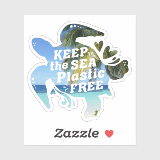 Houd de Zee plastic vrije schildpad Sticker (Vel)