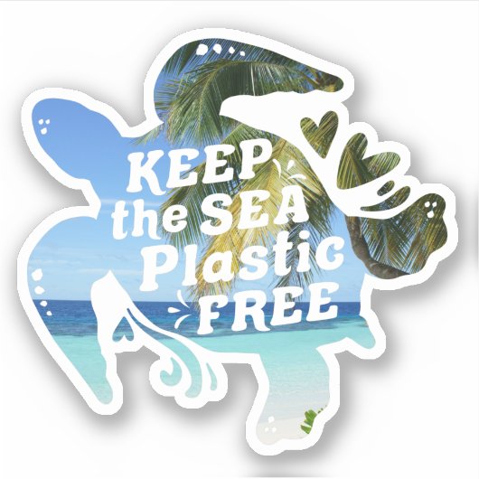 Houd de Zee plastic vrije schildpad Sticker (Voorkant)