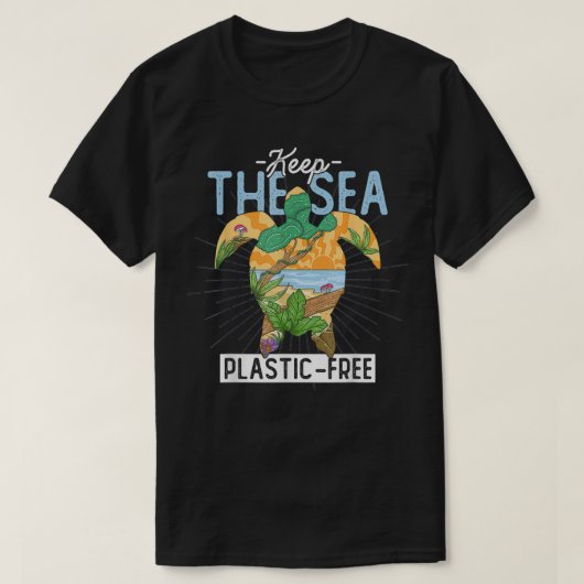 Houd de Zee plastic vrije schildpad T-shirt (Design voorkant)