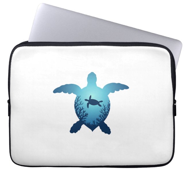 Houd De Zee Plasticvrij Red De Zeeschildpadden T-S Laptop Sleeve (Voorkant)