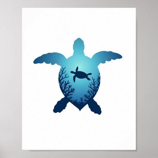Houd De Zee Plasticvrij Red De Zeeschildpadden T-S Poster (Voorkant)