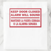 Houd Deur Gesloten teken Engels Spaans Rechthoekige Sticker (Tas)