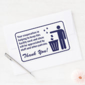'Houd deze faciliteit schoon' Wasserij Winkel Blau Rechthoekige Sticker (Envelop)
