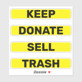 Houd Donate Sell Trash Simple Konmari Sticker