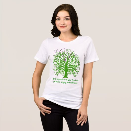 Houd een groene boom in uw hart en misschien Tri-Blend shirt (Voorkant volledig)