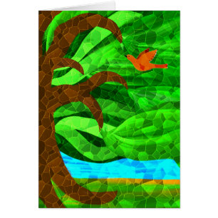 Houd een groene boom in uw hartkaart