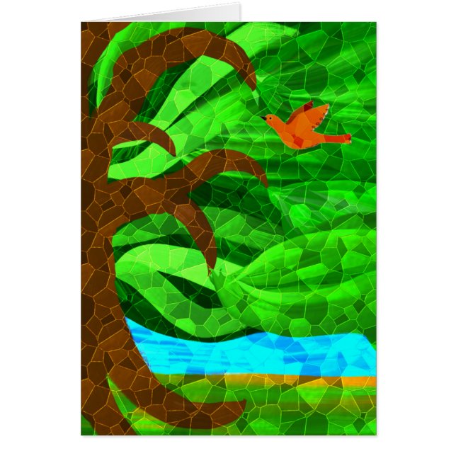 Houd een groene boom in uw hartkaart (Voorkant)