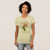 Houd een groene boom in uw hartrode vogels en opme t-shirt (Voorkant volledig)