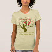 Houd een groene boom in uw hartrode vogels en opme t-shirt (Voorkant)