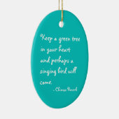 Houd een groene boom in uw hartversiering keramisch ornament (Rechts)