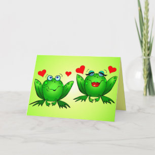 Houd een Hoppy Dag Leuk Cute Cartoon Kikkers Hartj Kaart