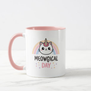 Houd een "Meowgische Dag" Kat Eenhoorn Mok