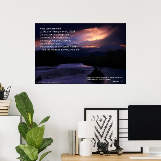 Houd een open geest... Inspirerend poster (Thuiskantoor)