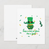Houd een Pet op je Pot O'Gold op een Feestdagenkaart (Voorkant / Achterkant)