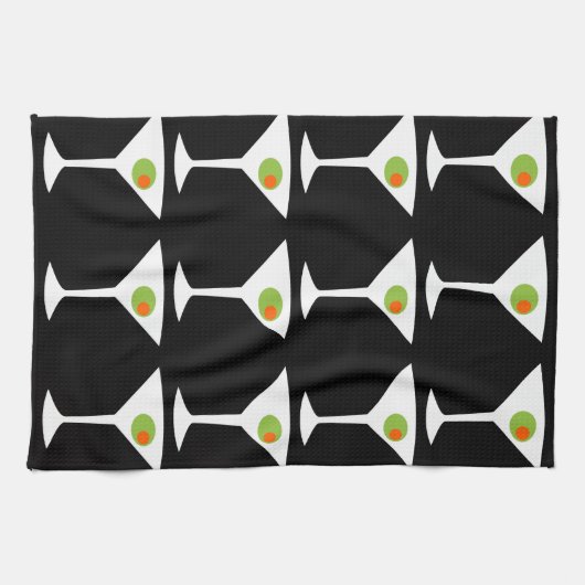 Houd 'Em Coming Martini Kitchen Towel (zwart) Theedoek (Horizontaal)