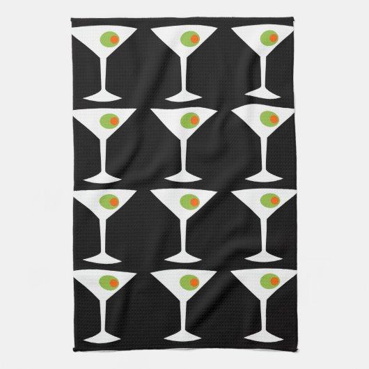 Houd 'Em Coming Martini Kitchen Towel (zwart) Theedoek (Verticaal)