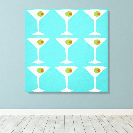 Houd 'Em Coming Martini Stretched Canvas (Insitu (Houten vloer))