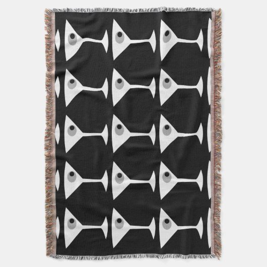 Houd 'Em Coming Martini Throw Blanket (b&w) Deken (Voorkant Verticaal)