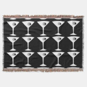 Houd 'Em Coming Martini Throw Blanket (b&w) Deken (Voorkant)