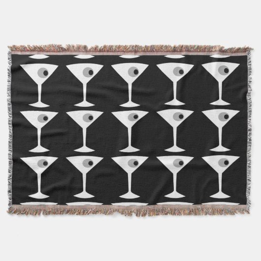 Houd 'Em Coming Martini Throw Blanket (b&w) Deken (Voorkant)