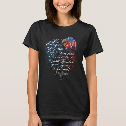 Houd en Beer Wapens Thomas Jefferson Patriottische T-shirt (Voorkant)