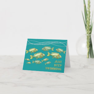 Houd enkel zwemmend Notecard Kaart