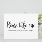 "Houd er eentje" bruiloft favor sign Kaart (Staand voorkant)