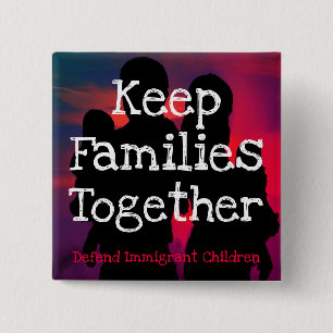 Houd Families bij elkaar knoopspeld Vierkante Button 5,1 Cm