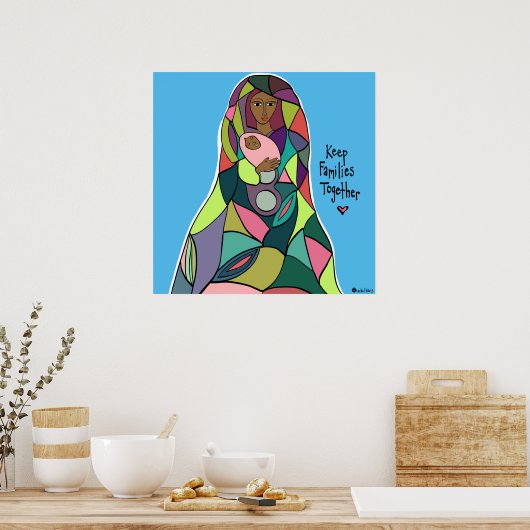 Houd Families samen Kunstwerk voor Groot Poster (Keuken)