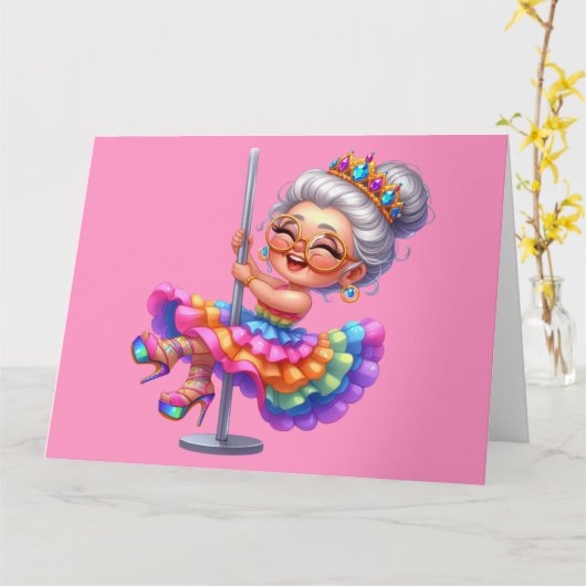 Houd fit oma Kaart (Gele Bloem)