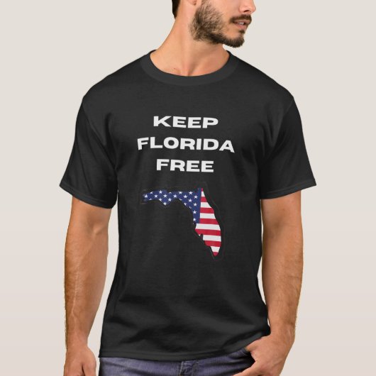 Houd Florida Free Anti-Mandates Pro Desantis T-shi T-shirt (Voorkant)