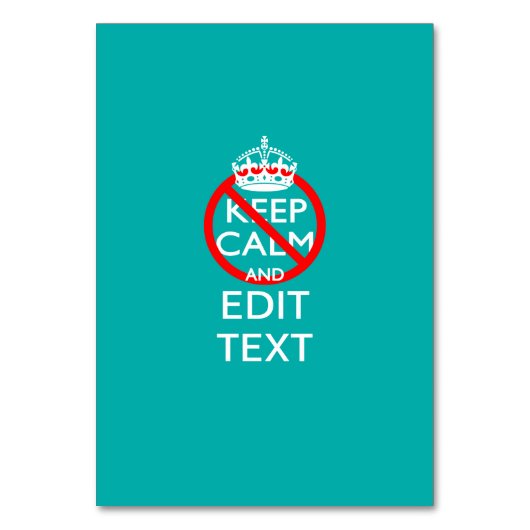 Houd geen kalme Jouw tekst turquoise decor Kaart (Voorkant)