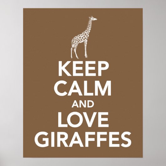 Houd Giraffes van kalm en liefde afdrukken of post Poster (Voorkant)